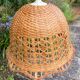 Suspension in rattan and vintage wicker bell shape