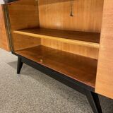 Bibliothèque plaquée noyer vintage, années 1960