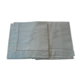 Taies d’oreiller (la paire )anciens monogramme NB en lin blanc