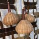 Suspension 3 arms rattan and teak vintage 60s