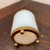 Opaline and brass pot