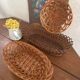 3 matching wicker bread baskets.