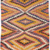 5x6 Green & Blue Tribal Hand Woven Kilim Area Rug, 160x190Cm