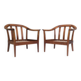 Mid-Century Wilhelm Knoll Cherry Wood Armchairs, Germany, 1960s