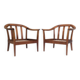 Fauteuils en bois de cerisier Wilhelm Knoll du milieu du siècle, Allemagne, années 1960