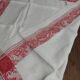 Antique red and white damask thread tablecloth ten napkins 150 X 190 cm