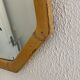 Vintage 1930s Art Deco bevelled octagonal mirror, wood and stucco - 66 x 45 cm