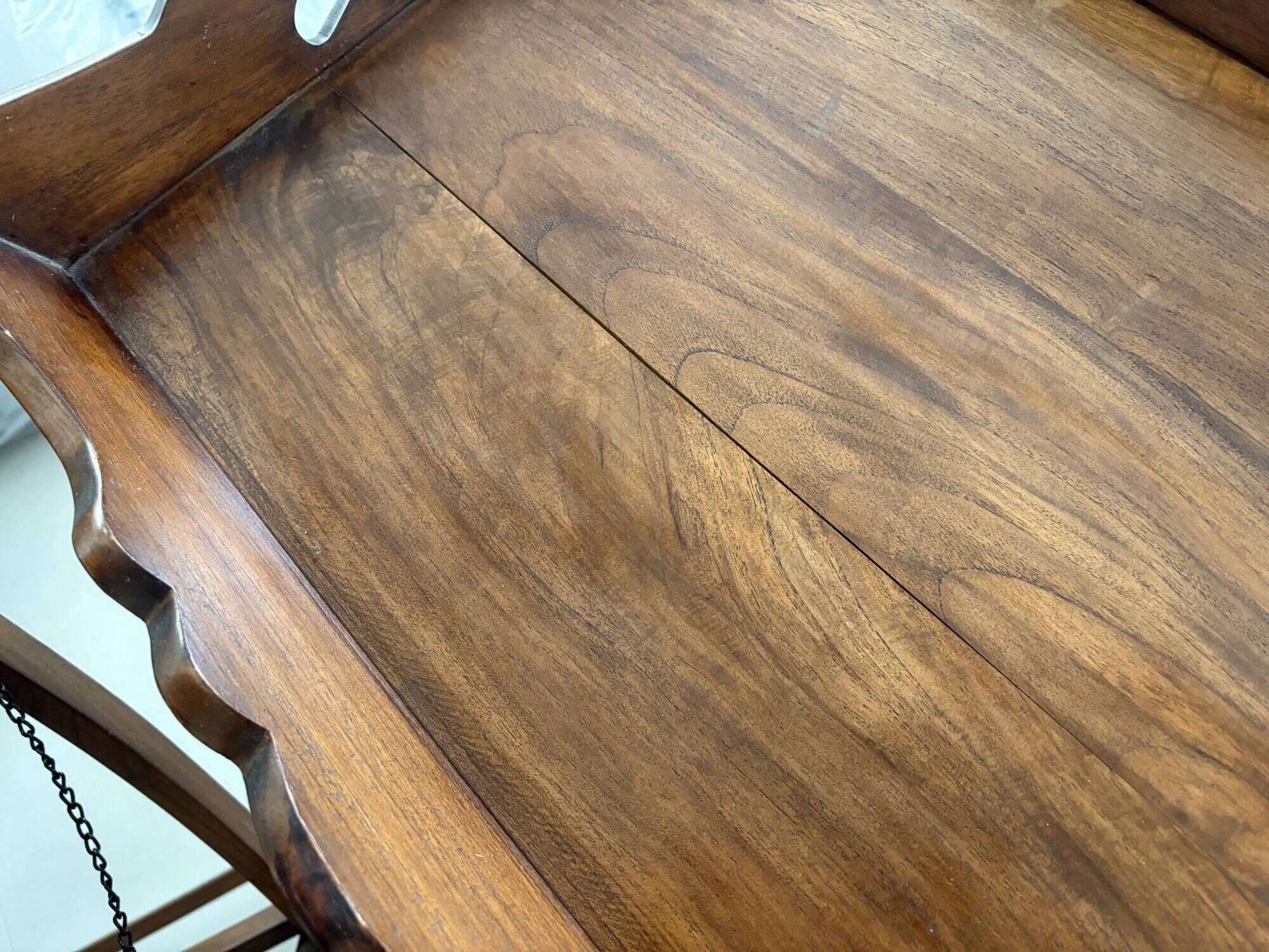 Pair of folding wooden side tables / serving tables in style