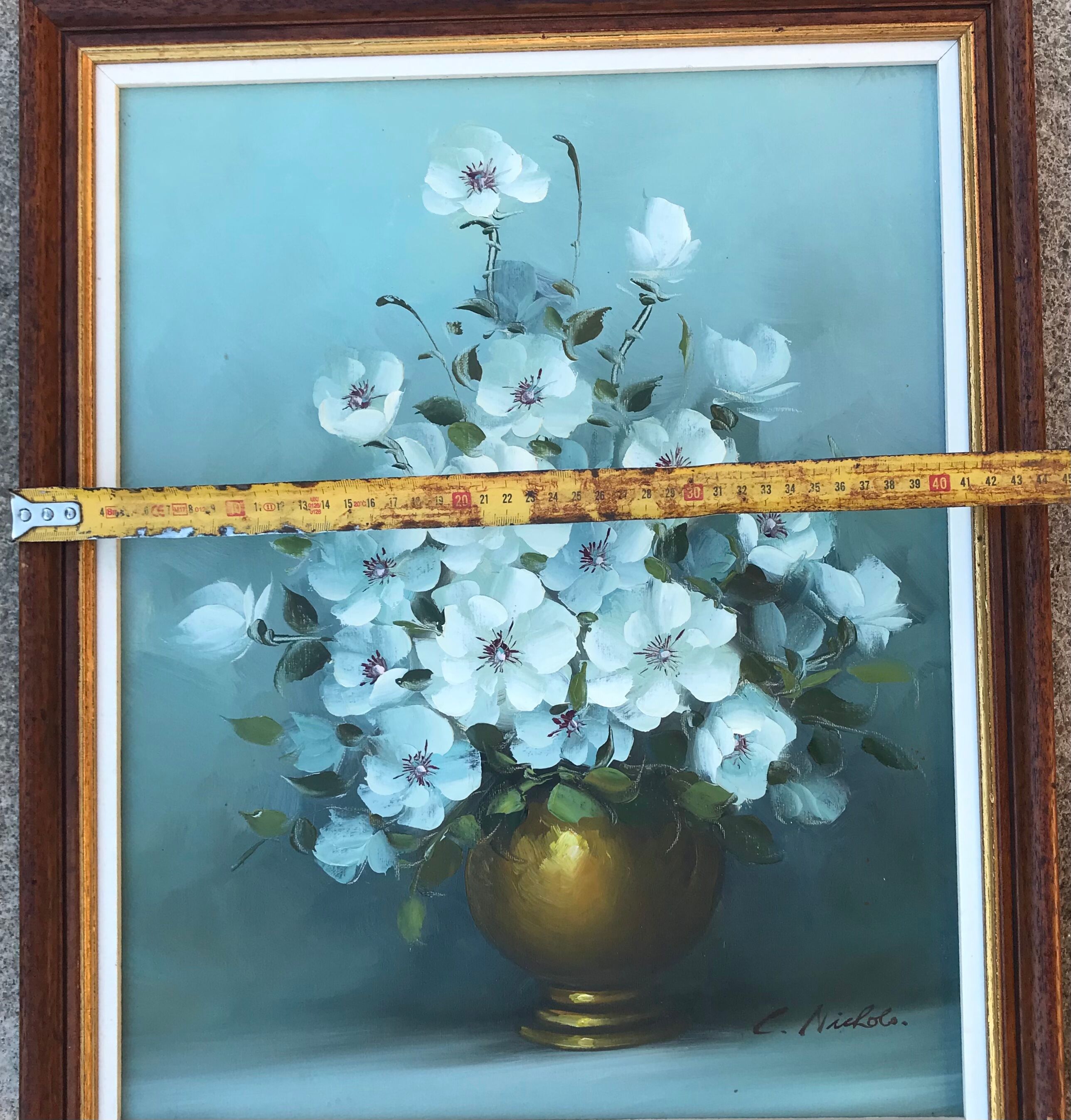 Gouache on canvas signed C Nichols