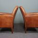Set of 2 cowhide leather armchairs