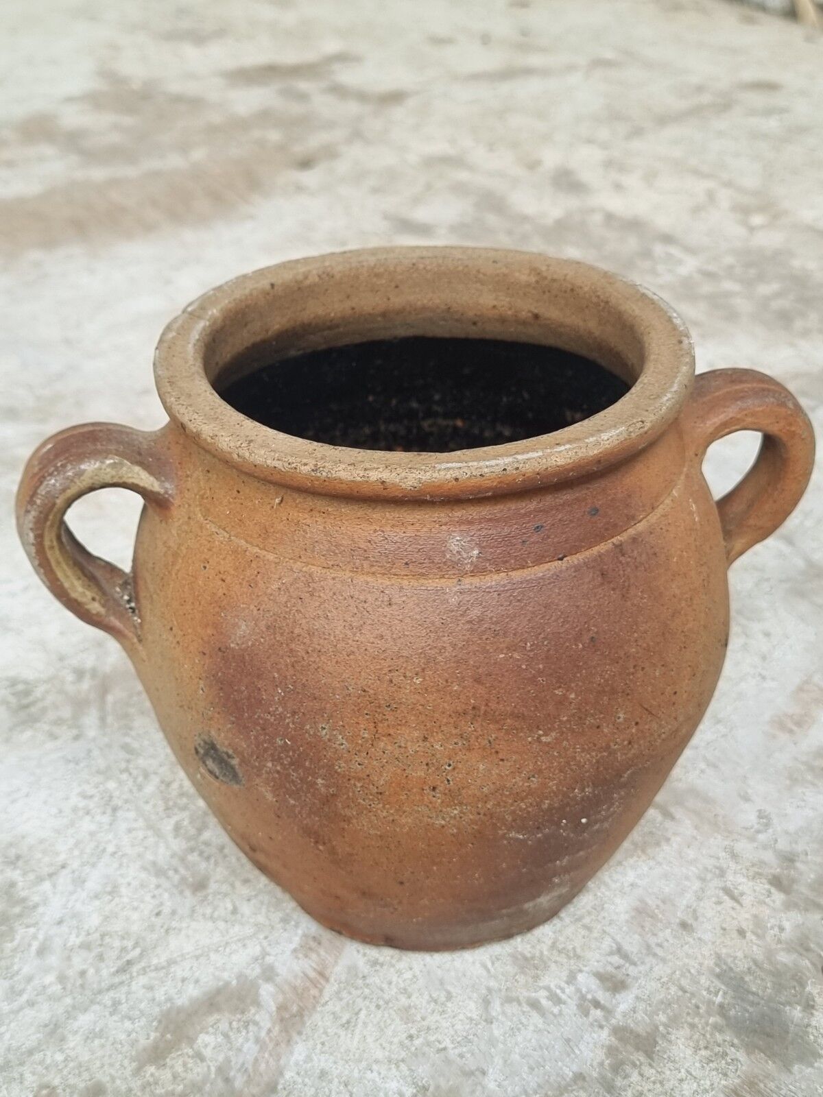 Antique French grespot confit pot