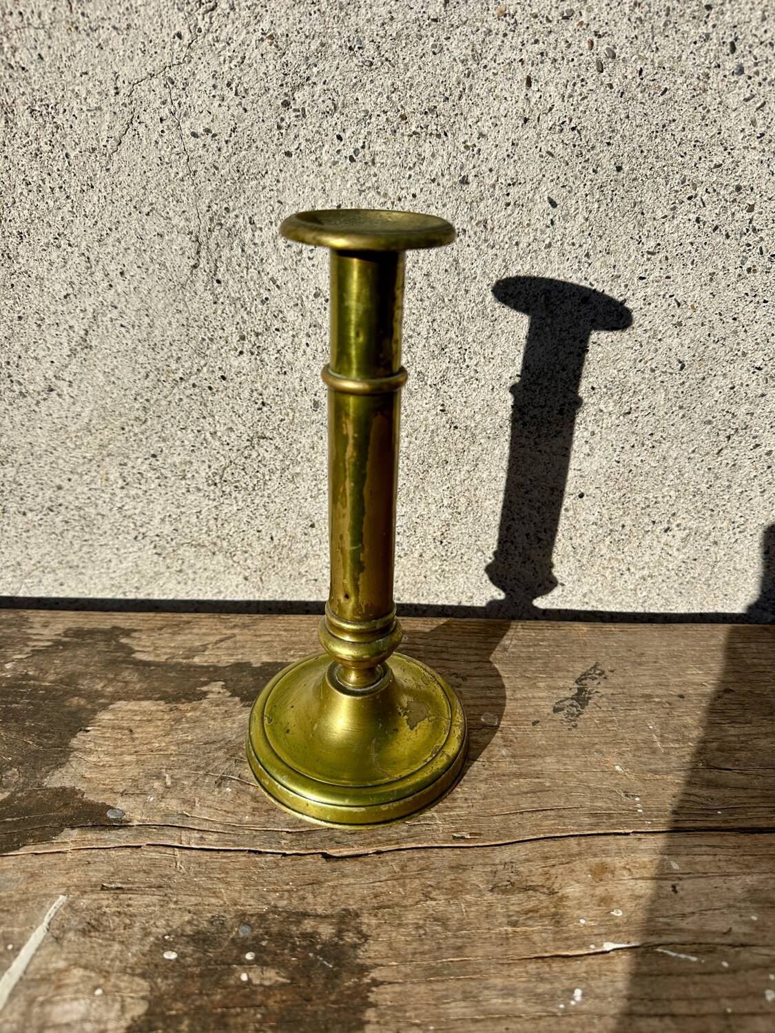 Antique brass candlestick, vintage candle holder