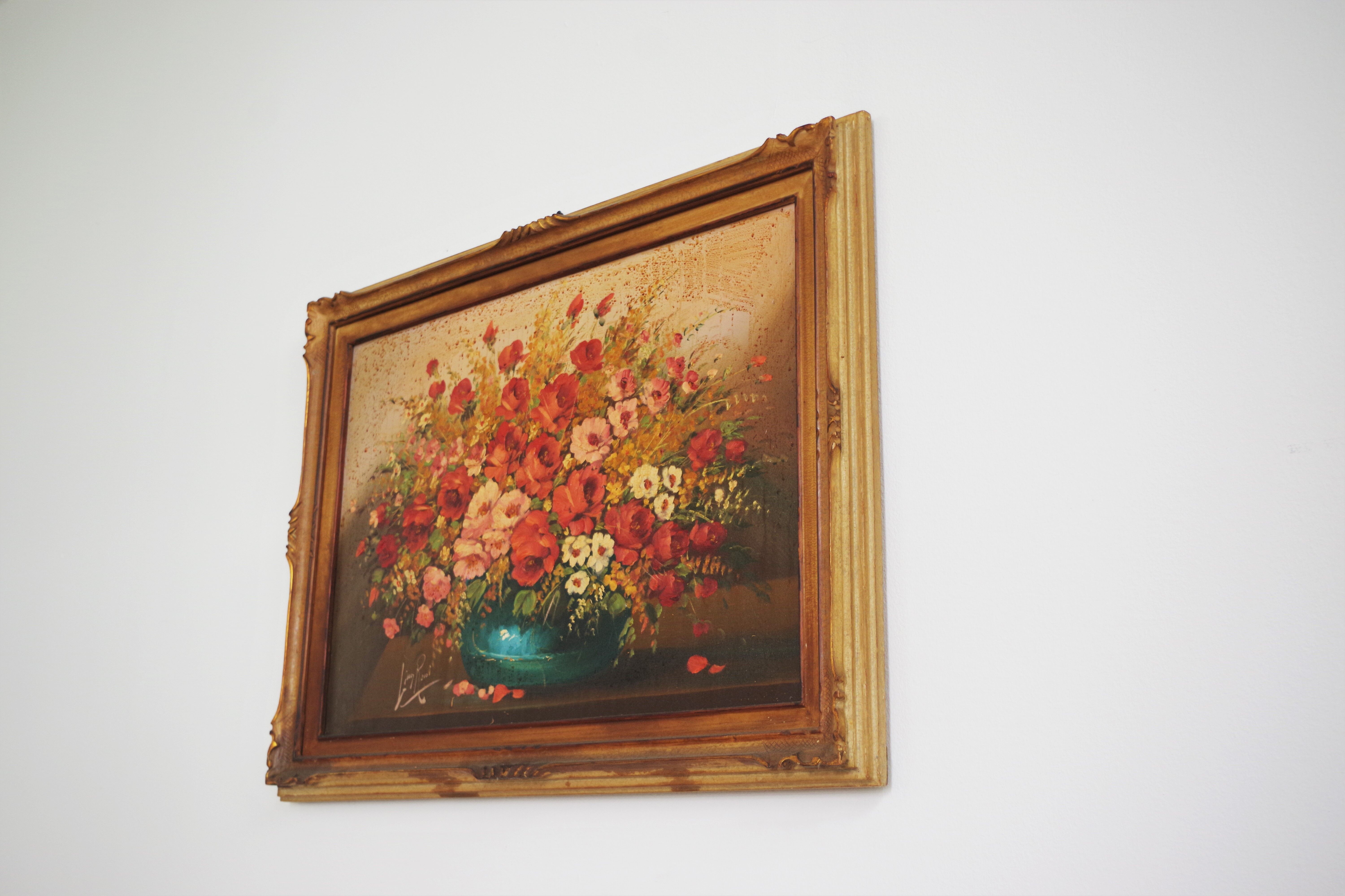 Floral arrangement painted by Lina Rossi, 1930s