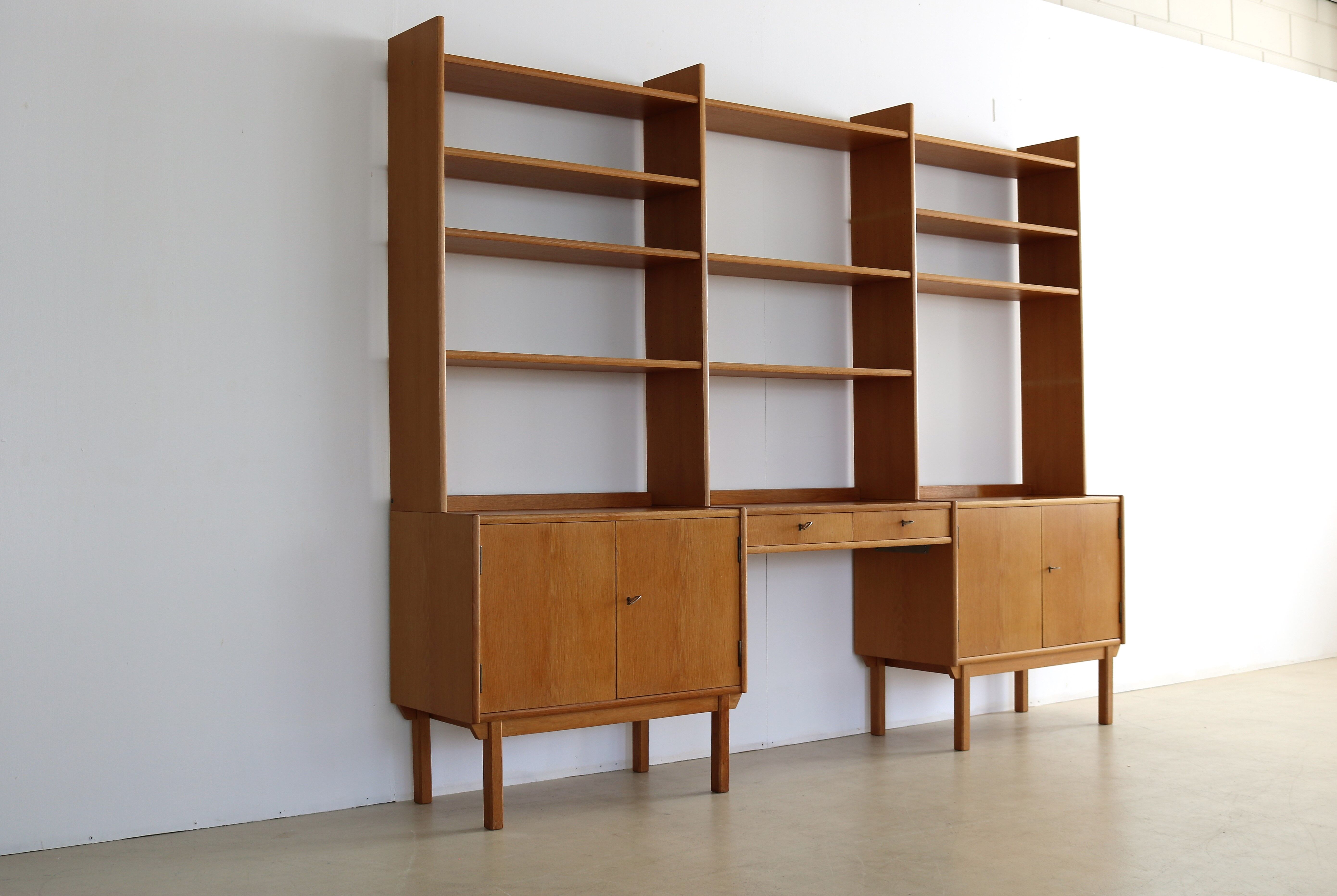 Vintage oak standing wall unit