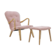 Fauteuil avec tabouret en chêne Danemark 1960s