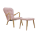 Fauteuil avec tabouret en chêne Danemark 1960s