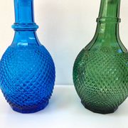 Italian carafe Empoli from the 1960s - Glass with diamond points.