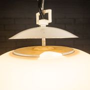 Set of 3 opaline pendant lights from the 60s