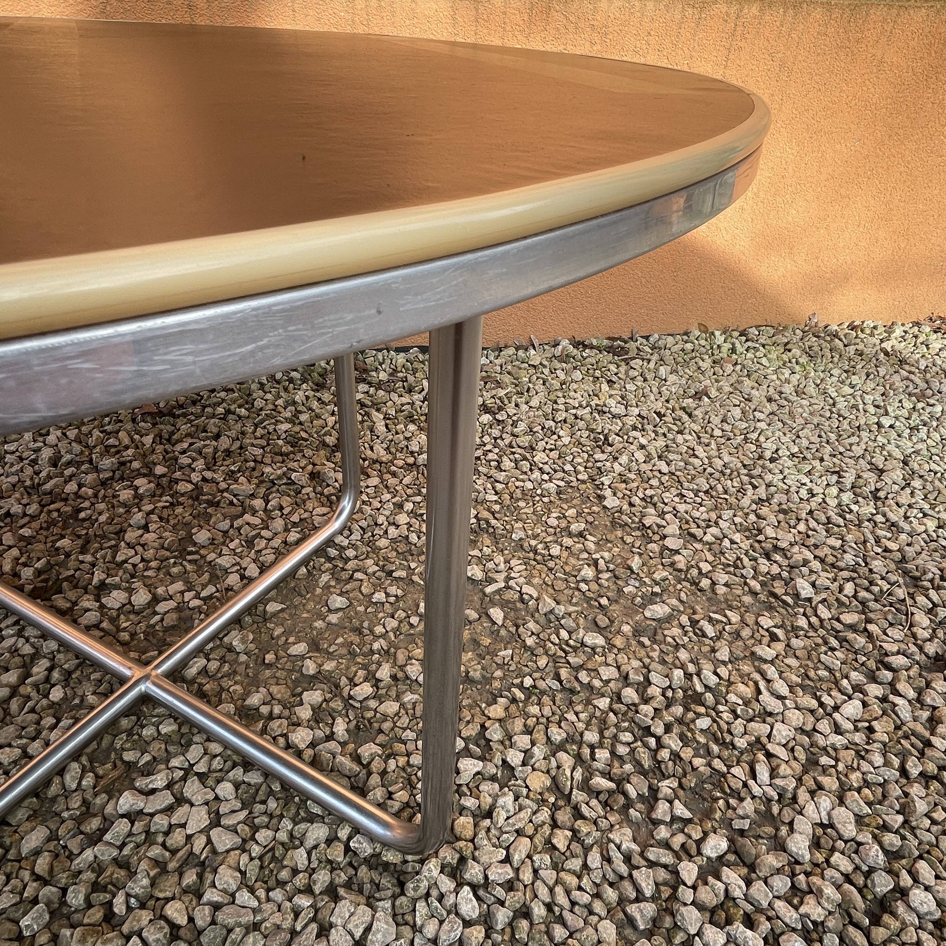 Willem hendrik gispen, art deco modernist round coffee table, tubular structure