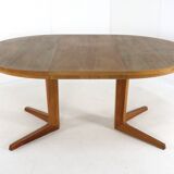 Bernhard Pedersen and Son oak round 2x extendable dining table 'Bogvad'