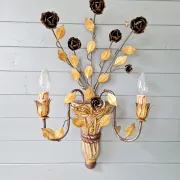 Large Florentine wall sconce, Hollywood Regency, 1960-70.
