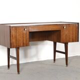 Midcentury Meredew Desk In Walnut And Brass.