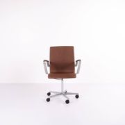 Oxford classic office chair - model 3291 - brown leather - Arne Jacobsen - Fritz Hansen