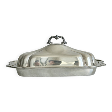 Antique metal butter dish