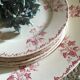 Five plates dessert and serving dish Digoin Sarreguemines model "Margot"