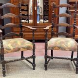 Suite de 4 chaises et 2 fauteuils anglais XIXème en chêne