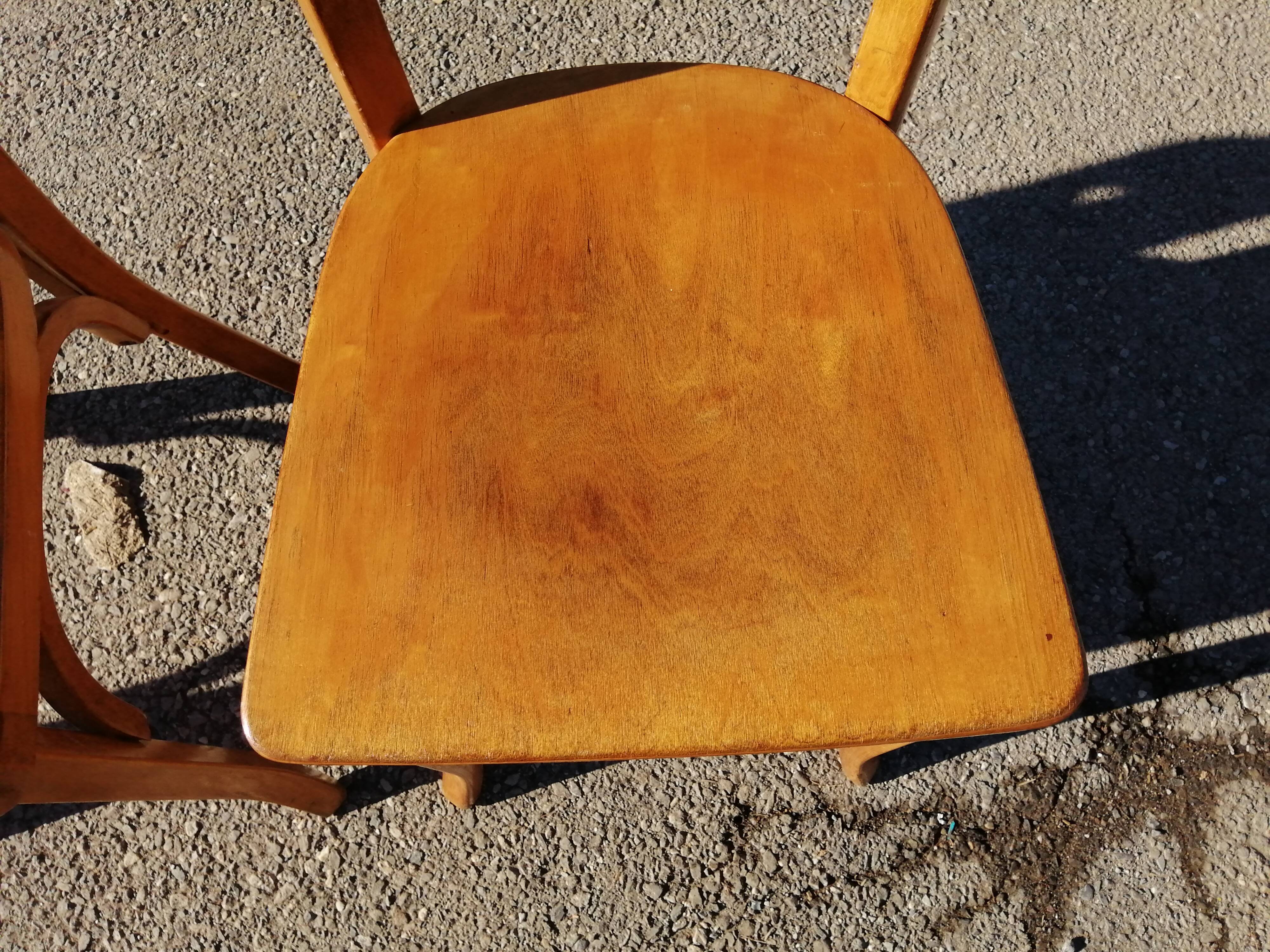 Series of 3 chairs bistrot bauhmann - vintage