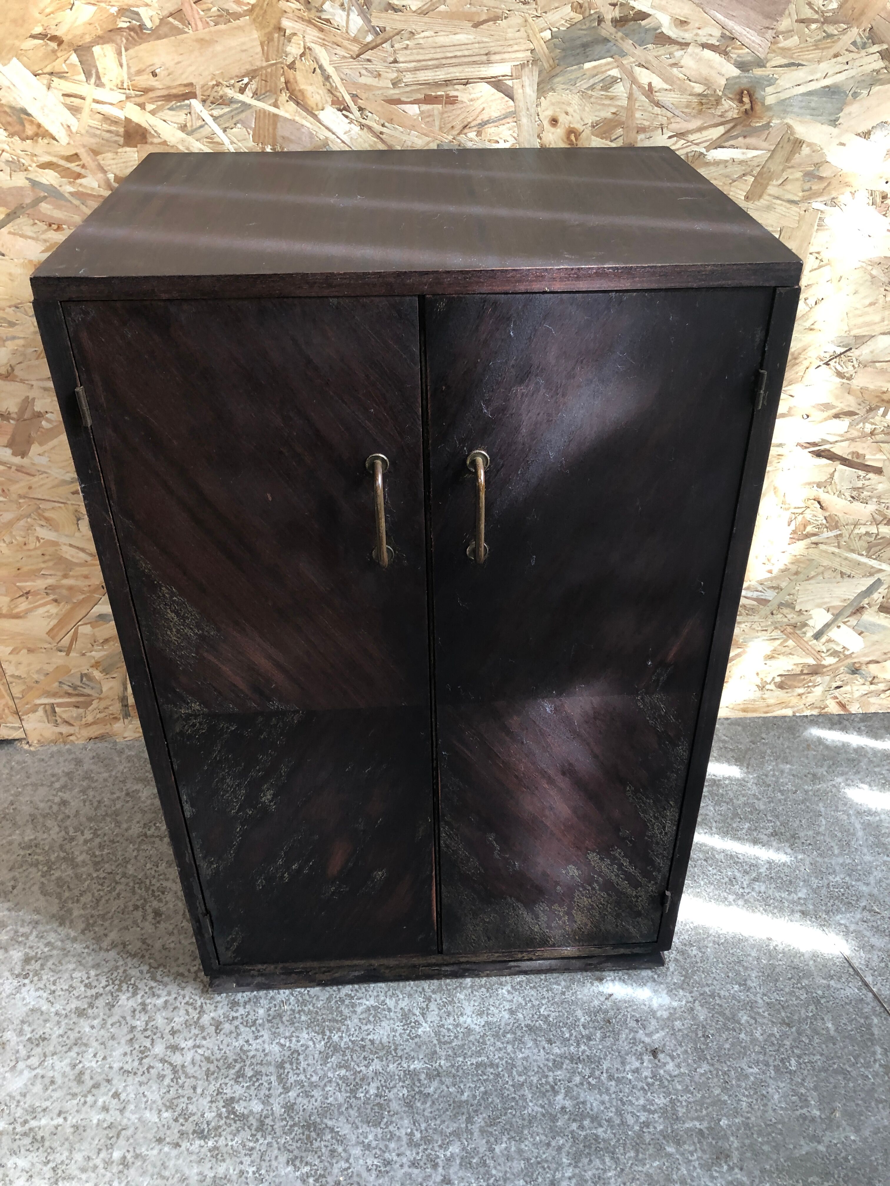 Old Hifi Furniture Vinyl Wood Veneer + Vintage Audio Interior Drawers