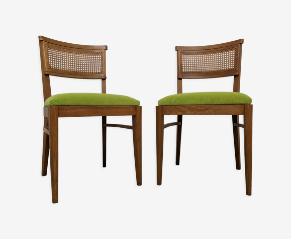 Paire de chaises cannées vintage