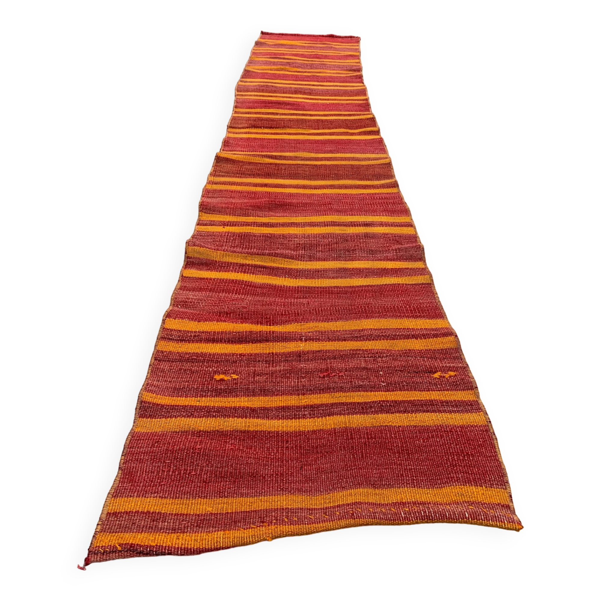 Old Turkish narrow Kilim Runner 272x52 cm shabby chic, vintage kelim