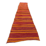 Old Turkish narrow Kilim Runner 272x52 cm shabby chic, vintage kelim