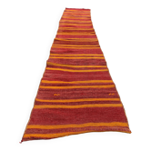 Ancien chemin de Kilim étroit turc 272x52 cm shabby chic, kelim vintage