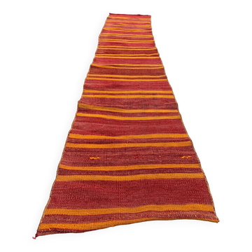 Old Turkish narrow Kilim Runner 272x52 cm shabby chic, vintage kelim