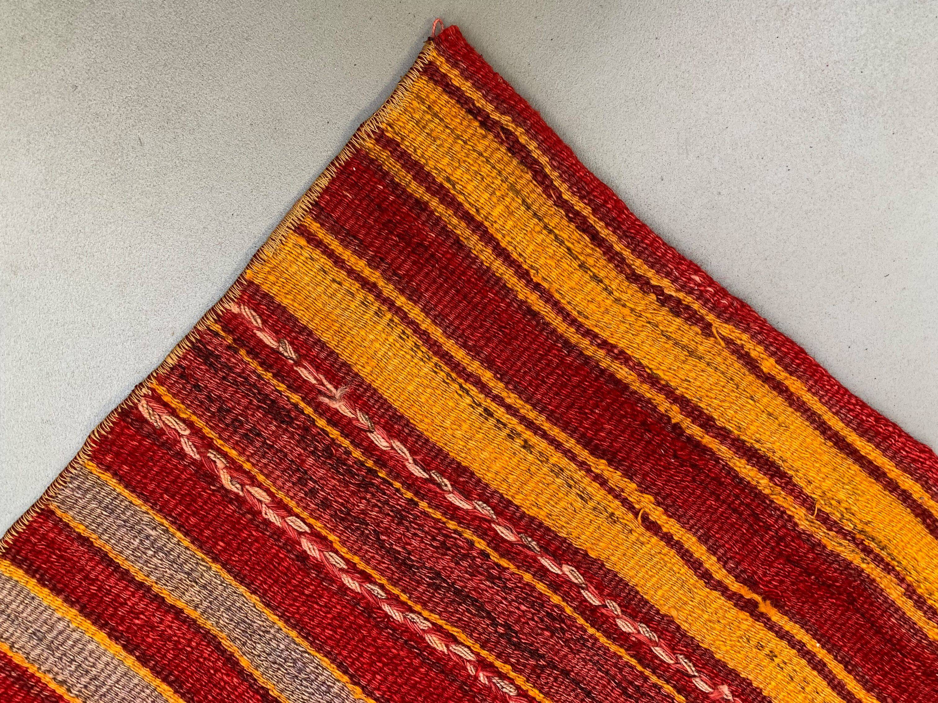 Old Turkish narrow Kilim Runner 405x49 cm shabby chic, vintage kelim