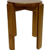 Mid century pinewood stool, 1960s minimalistic design