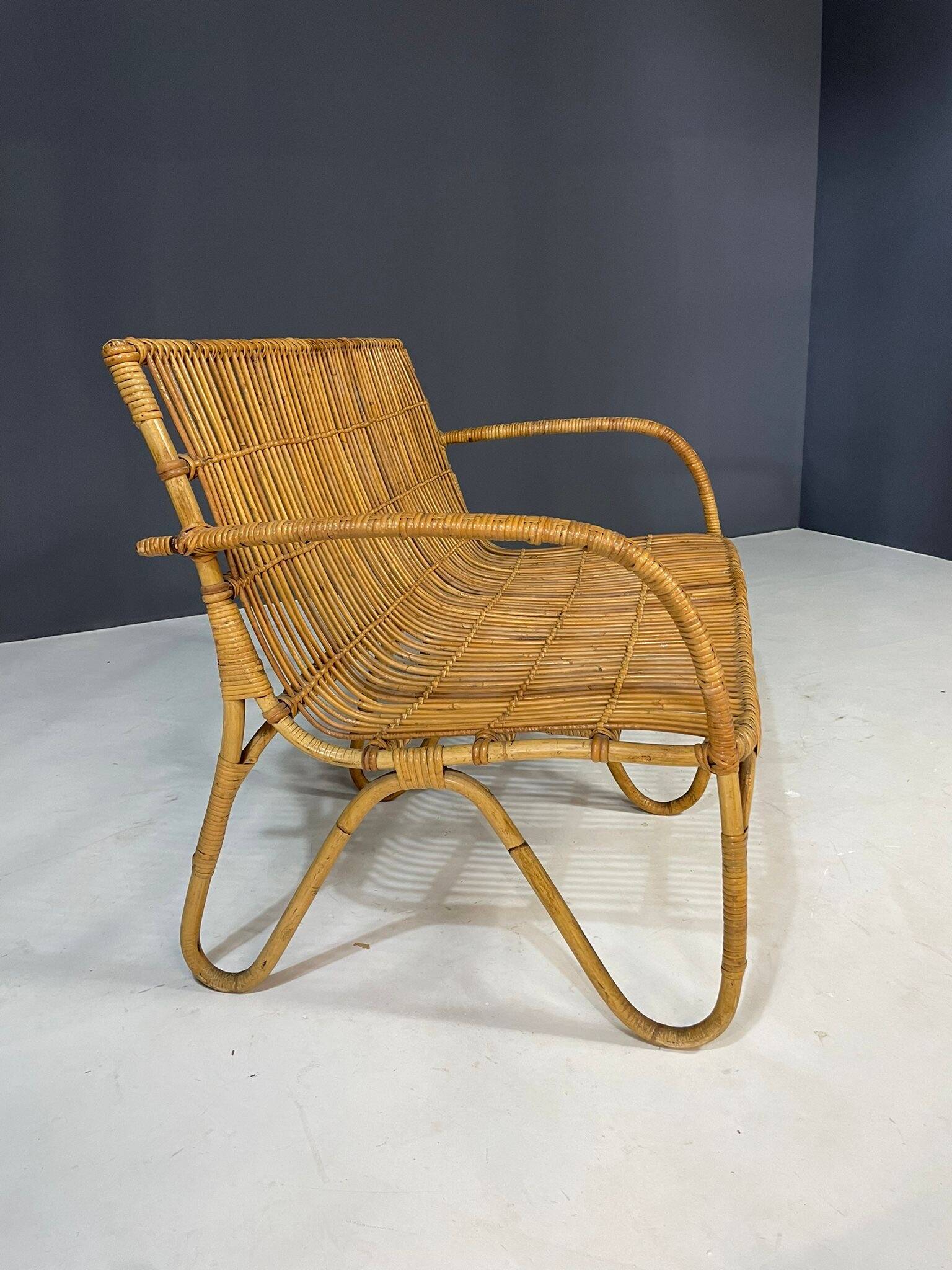 Art Deco rattan seating set, Central Europe, 1930s–1940s