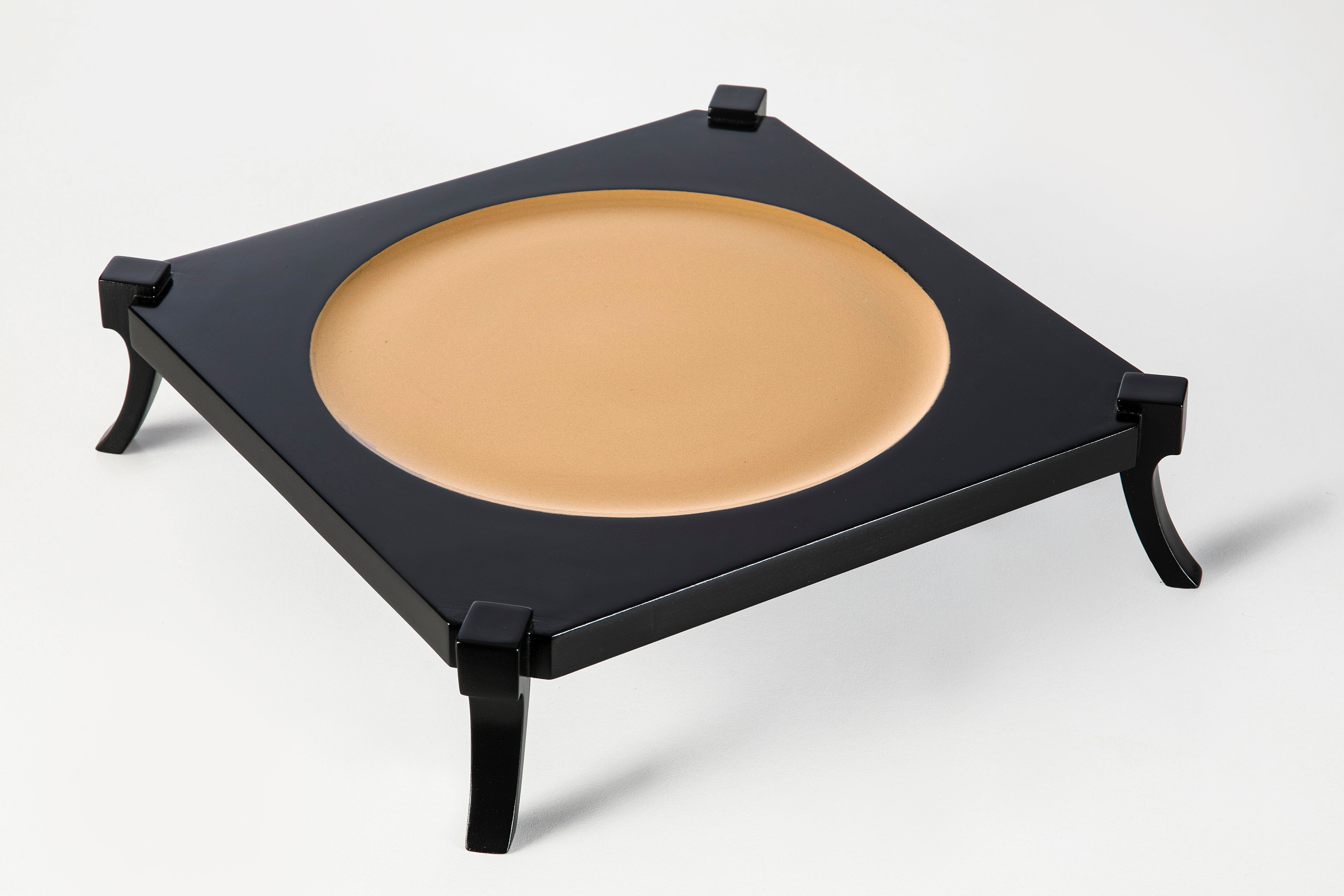 Handcrafted square tray in solid greek walnut