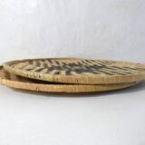 Ethnic rattan and bamboo winnowing trays