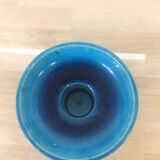 Royal blue ceramic Danish candle holder – 1970s