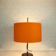 Adjustable Space Age table lamp, original orange lampshade, Staff Leuchten, Germany 1970