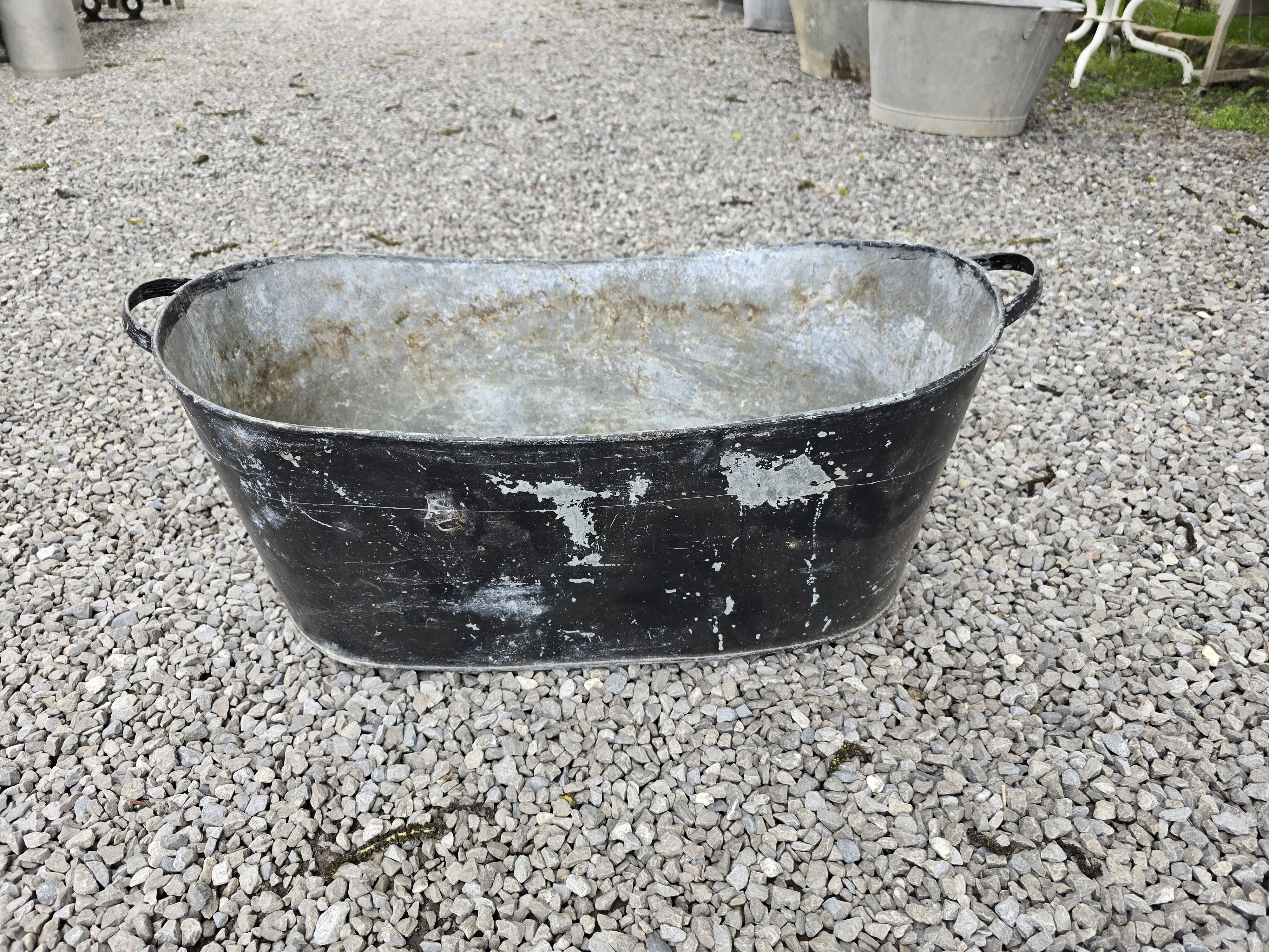 Old zinc bathtub