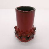 Hans Welling red Ceralux vase - Ceramano 1960