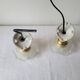 Duo of glass and porcelain flower wall lights