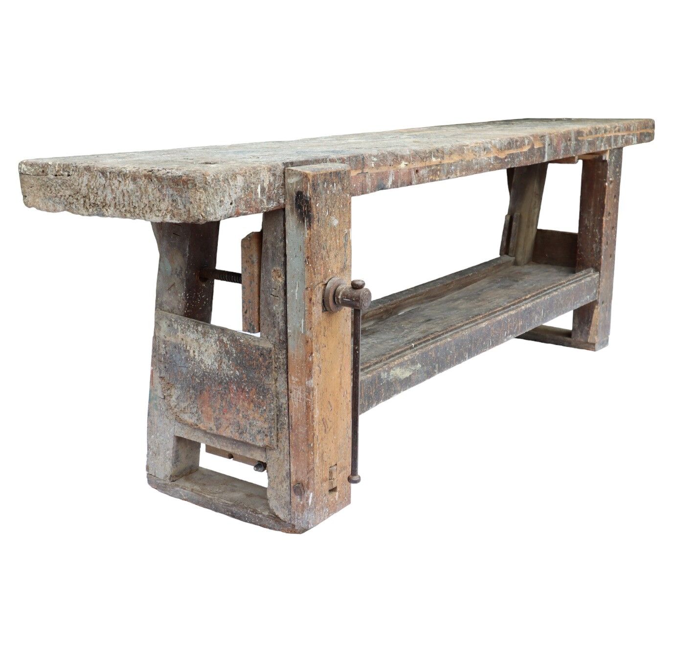 Wooden workbench xxl industrial character welder weathered 251cm