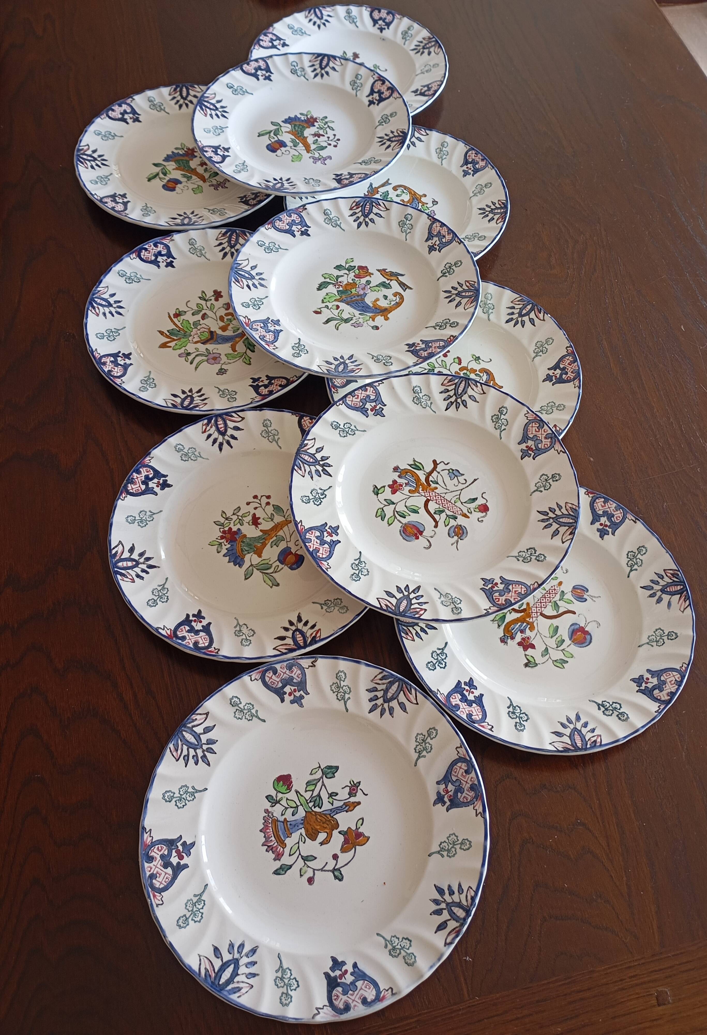 Flat plates "Vieux Rouen" Longwy