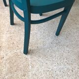 Series of 4 chairs bistrot bleu canard